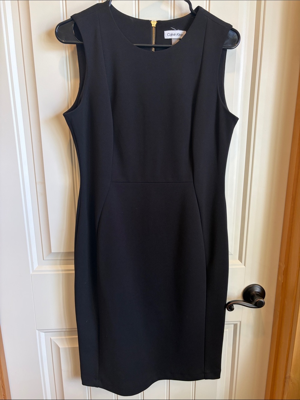 Calvin Klein Black Sleeveless Midi Sheath Dress